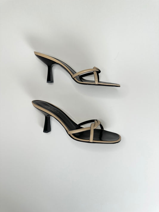 Gucci Beige Braided Strap Sandals 37.5