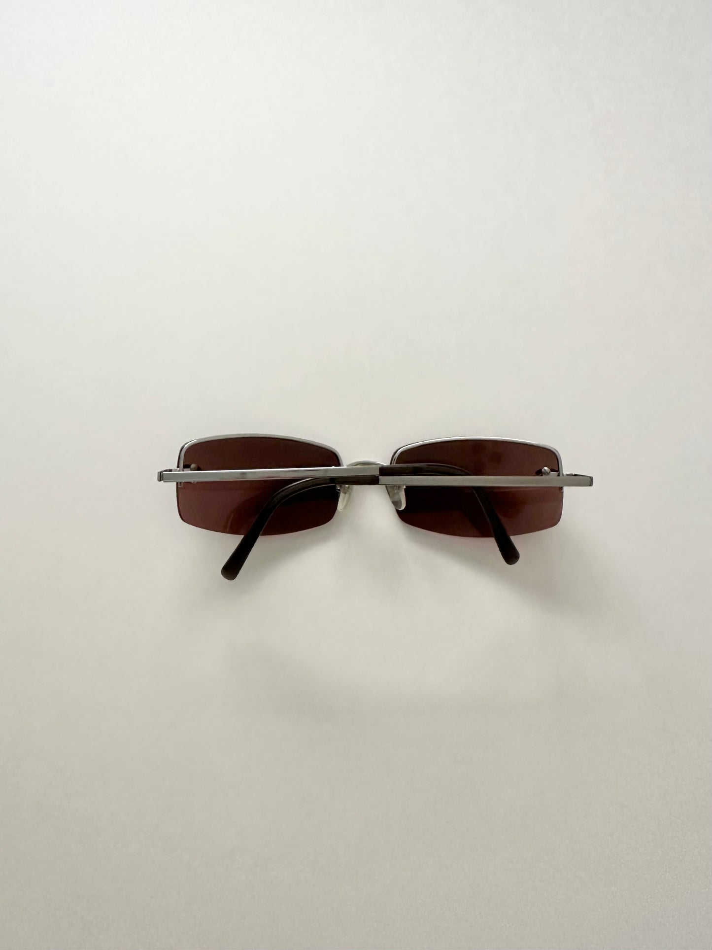 Chanel Rimless Rhinestone Logo Sunglasses