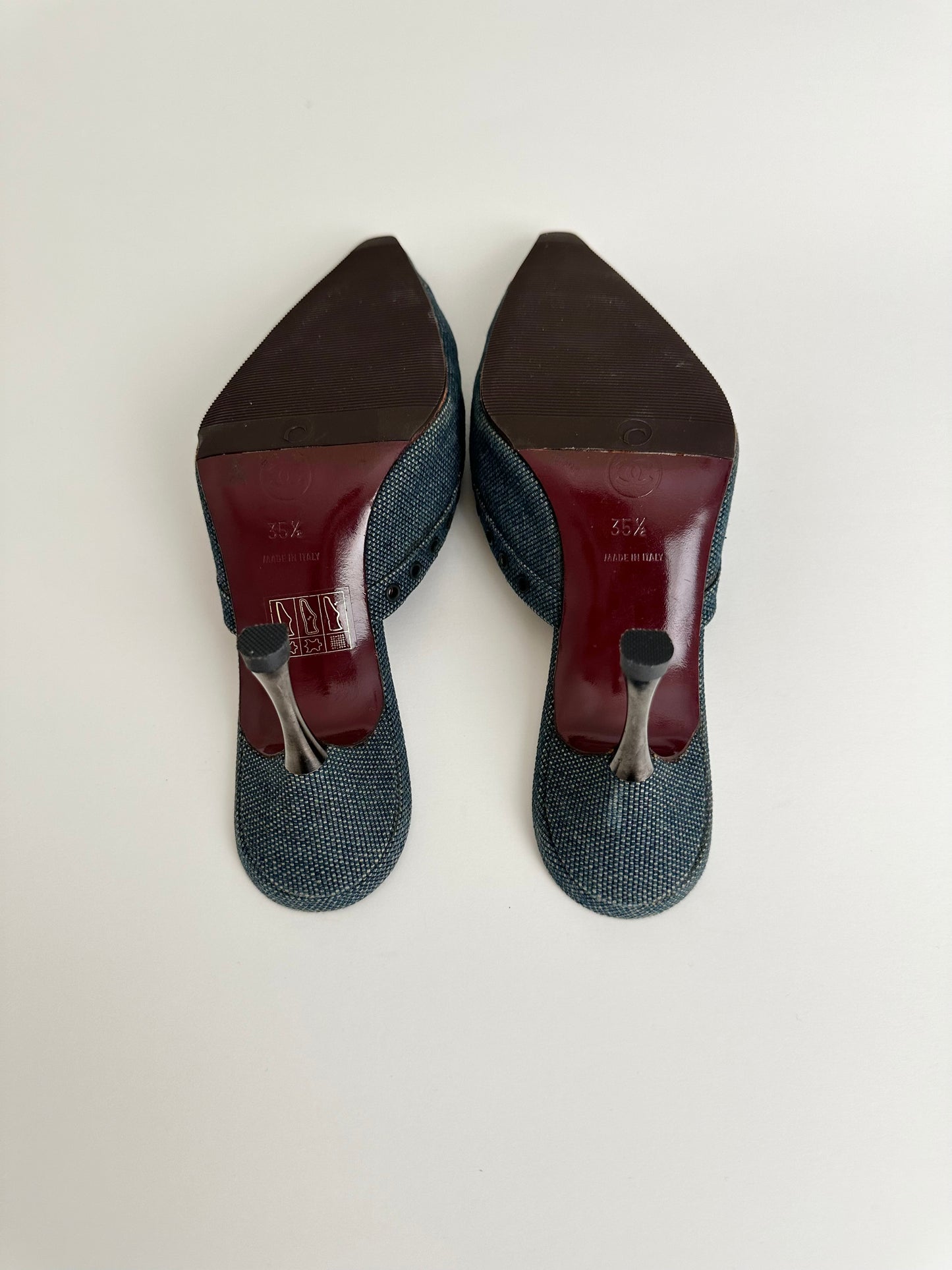 Chanel Denim Mules 35.5