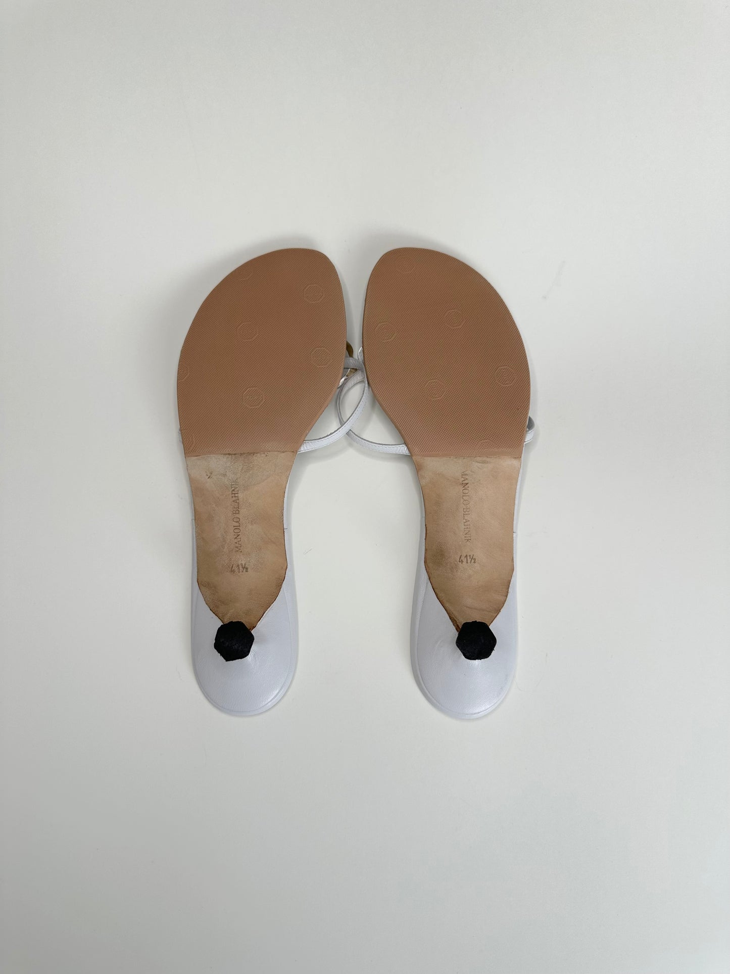 Manolo Blahnik Pearl Flower Sandals 41.5