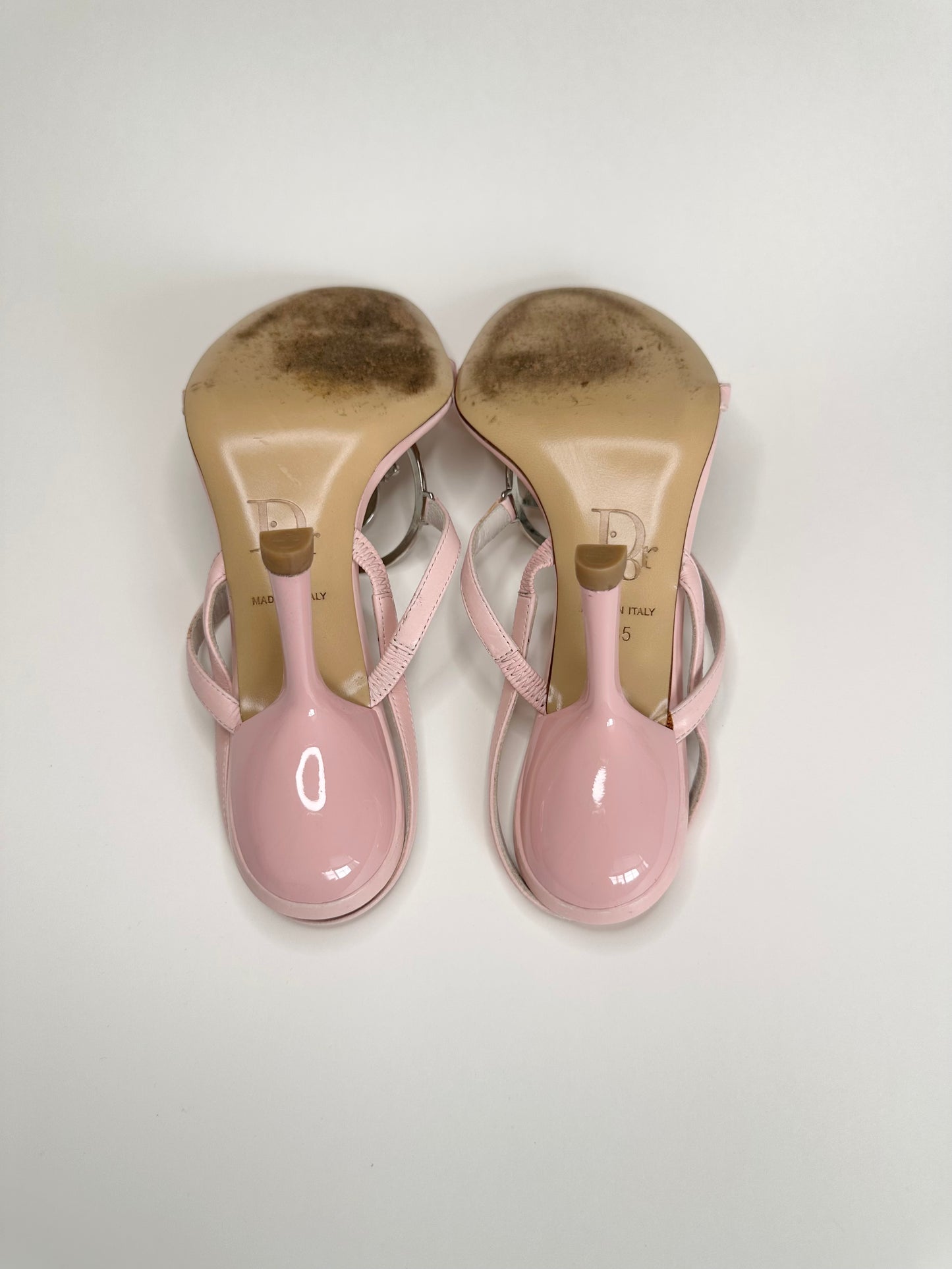 Dior Pink Logo Sandals 35