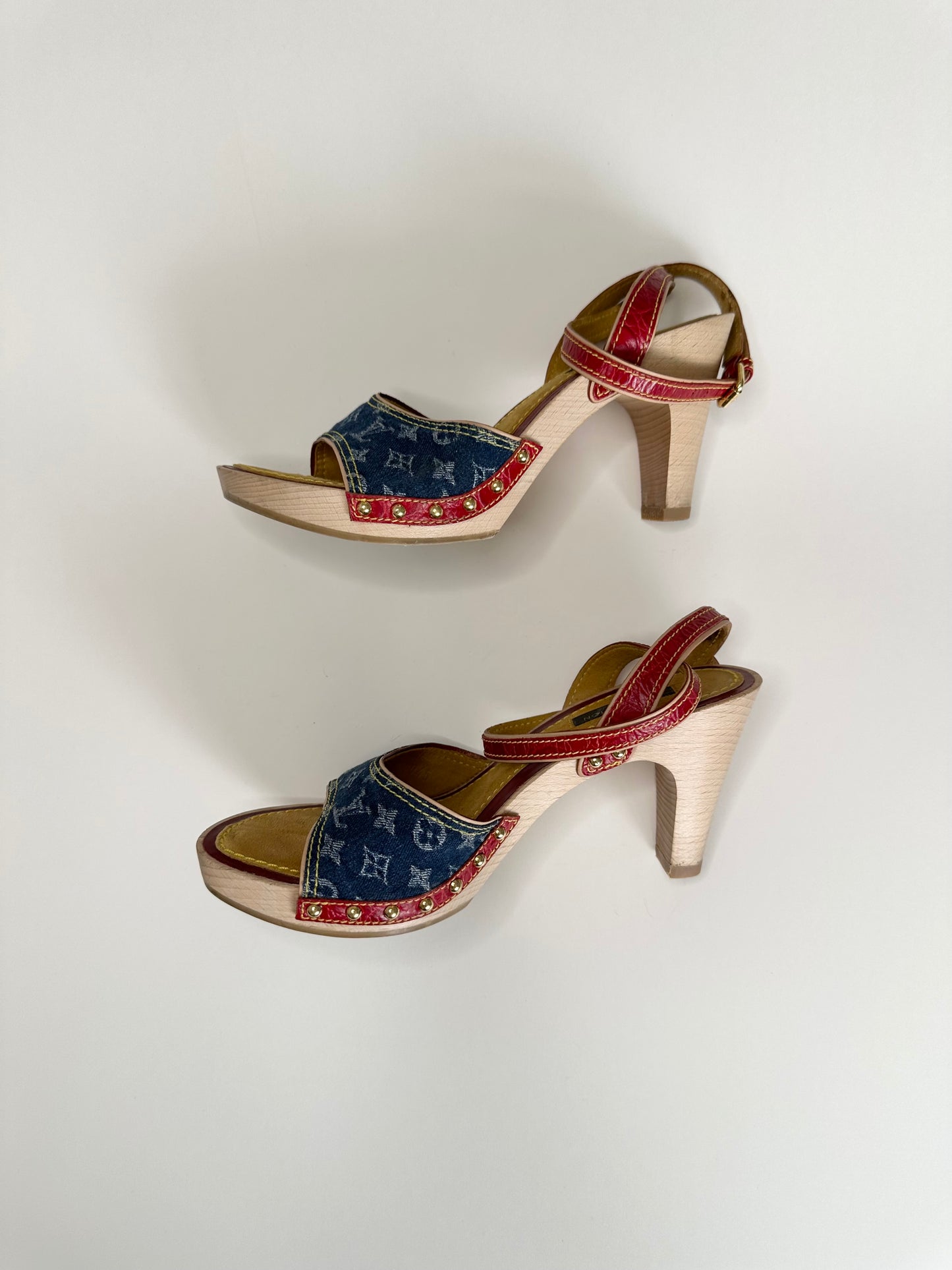 Louis Vuitton Denim Sandals 36