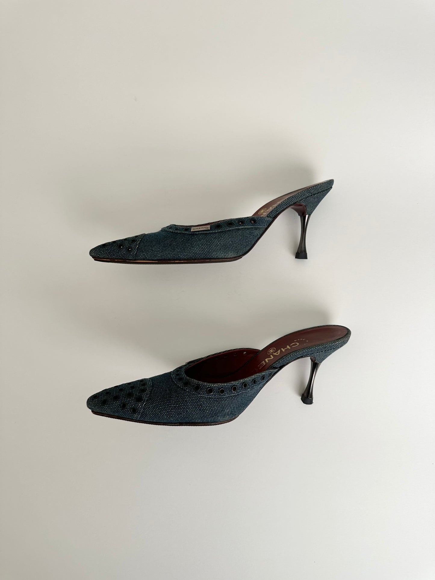 Chanel Denim Mules 35.5