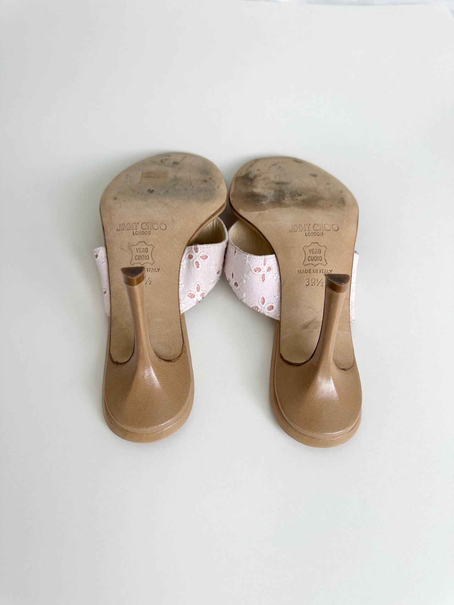 Jimmy Choo Pink Eyelet Thongs 39.5