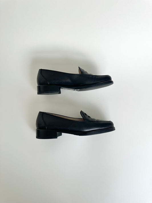 Chanel Black Leather Loafers 35.5