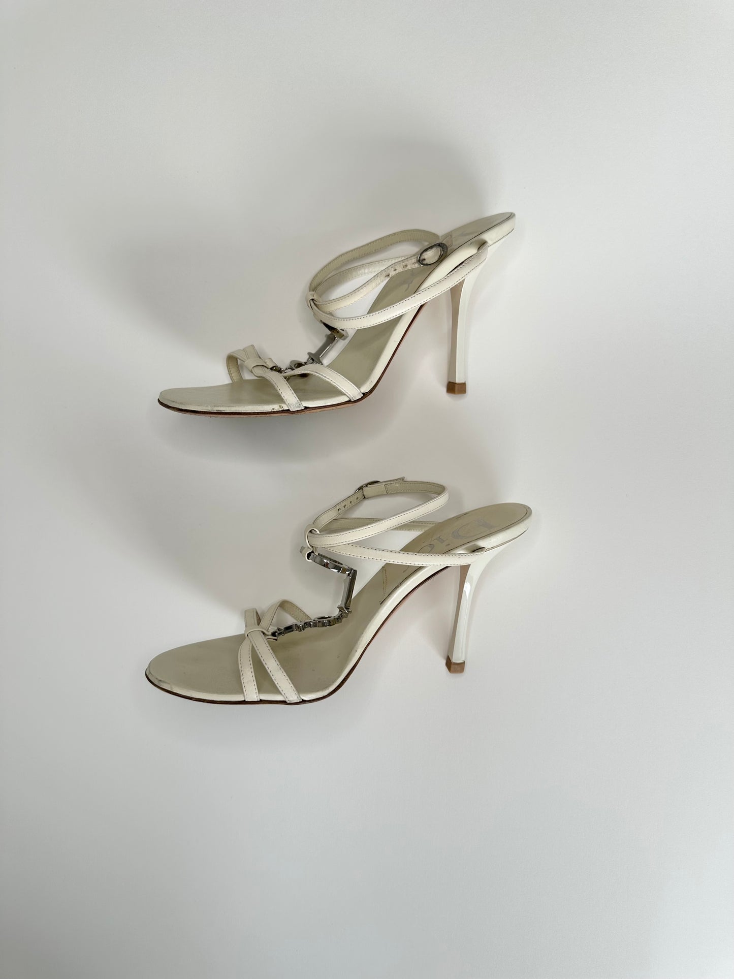 Dior Ivory Logo Strap Sandals 35.5