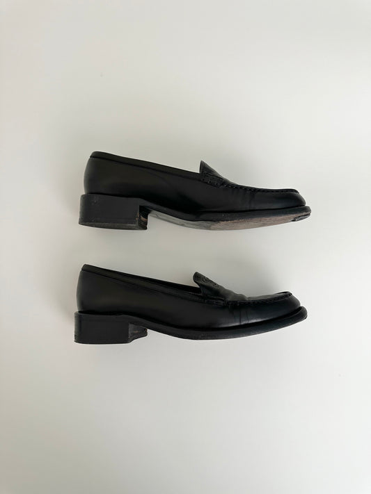 Chanel Black Leather Loafers 38
