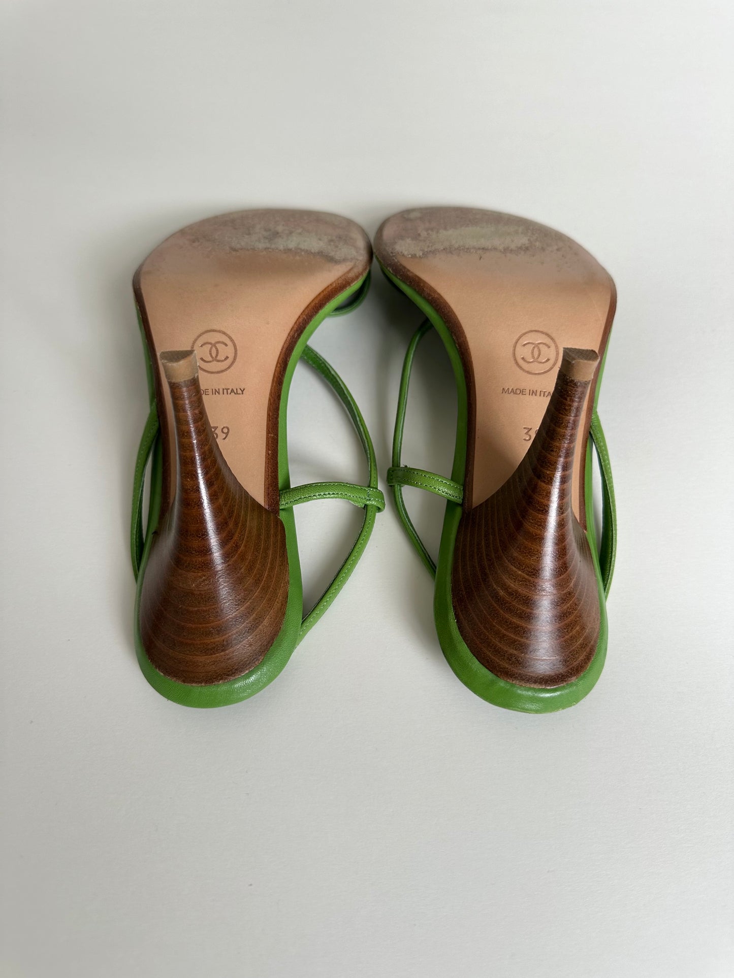Chanel Green Ladybug Sandals 39