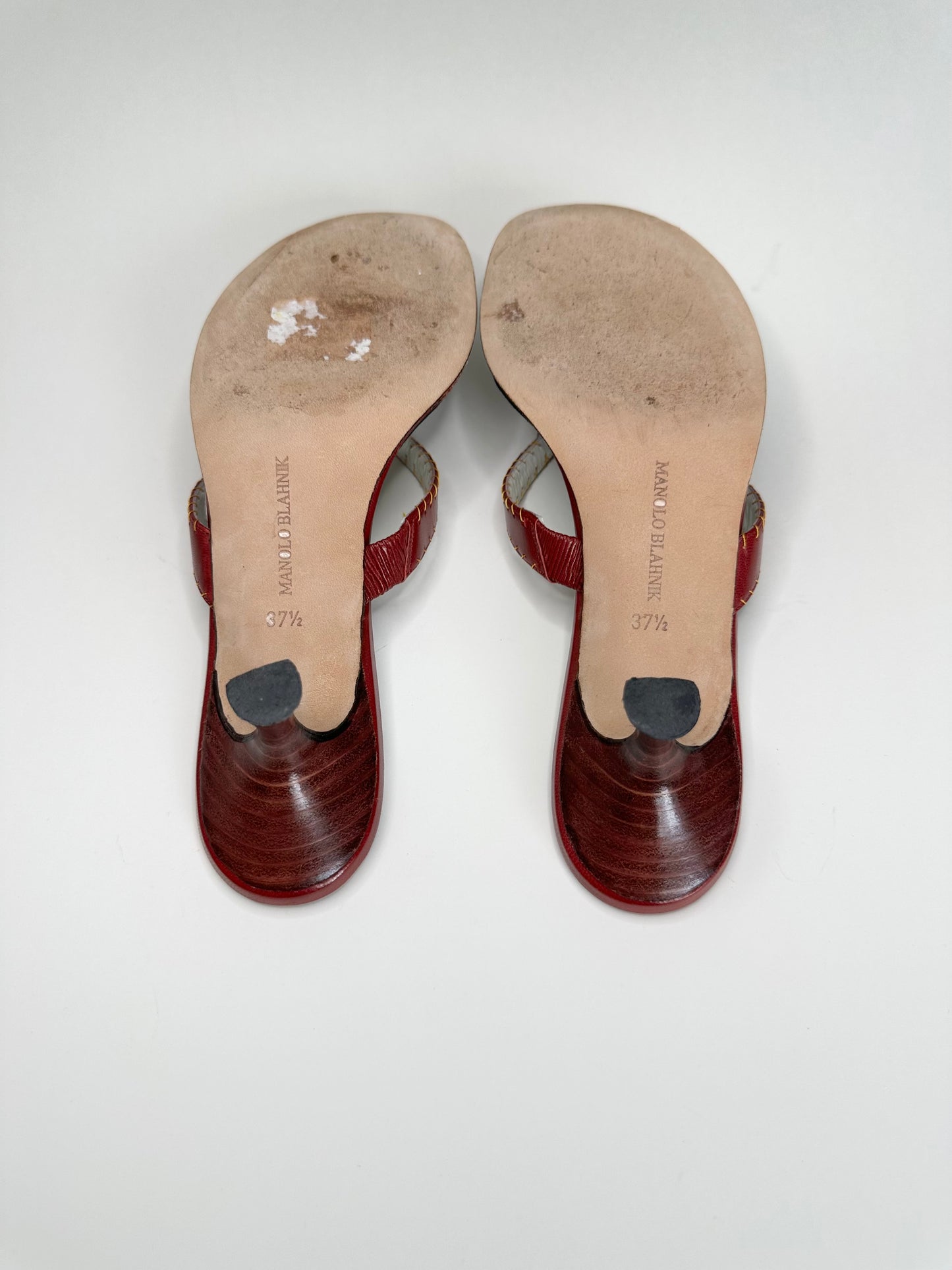 Manolo Blahnik Zebra Thong Sandals 37.5