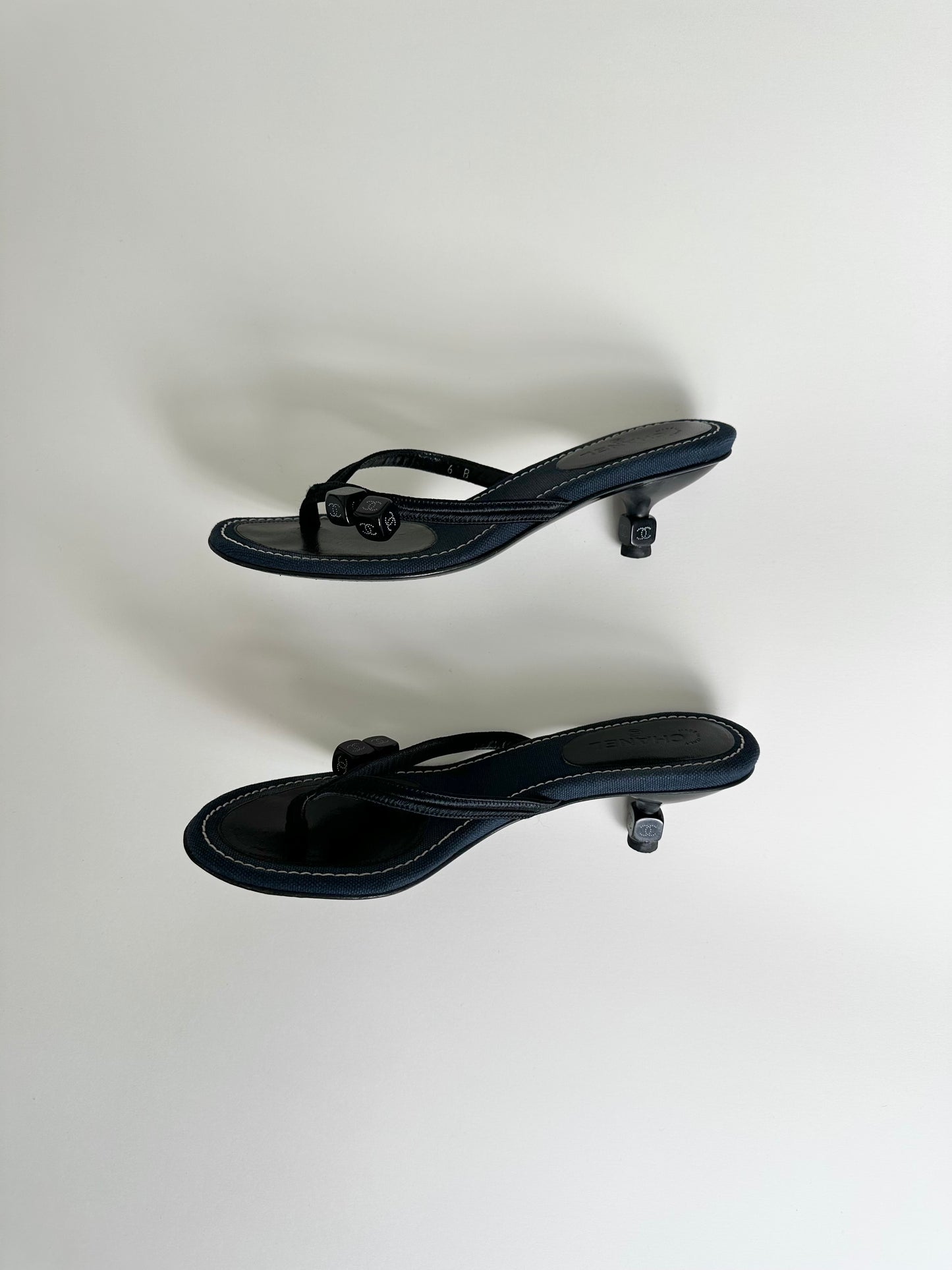 Chanel Denim Dice Sandals 36