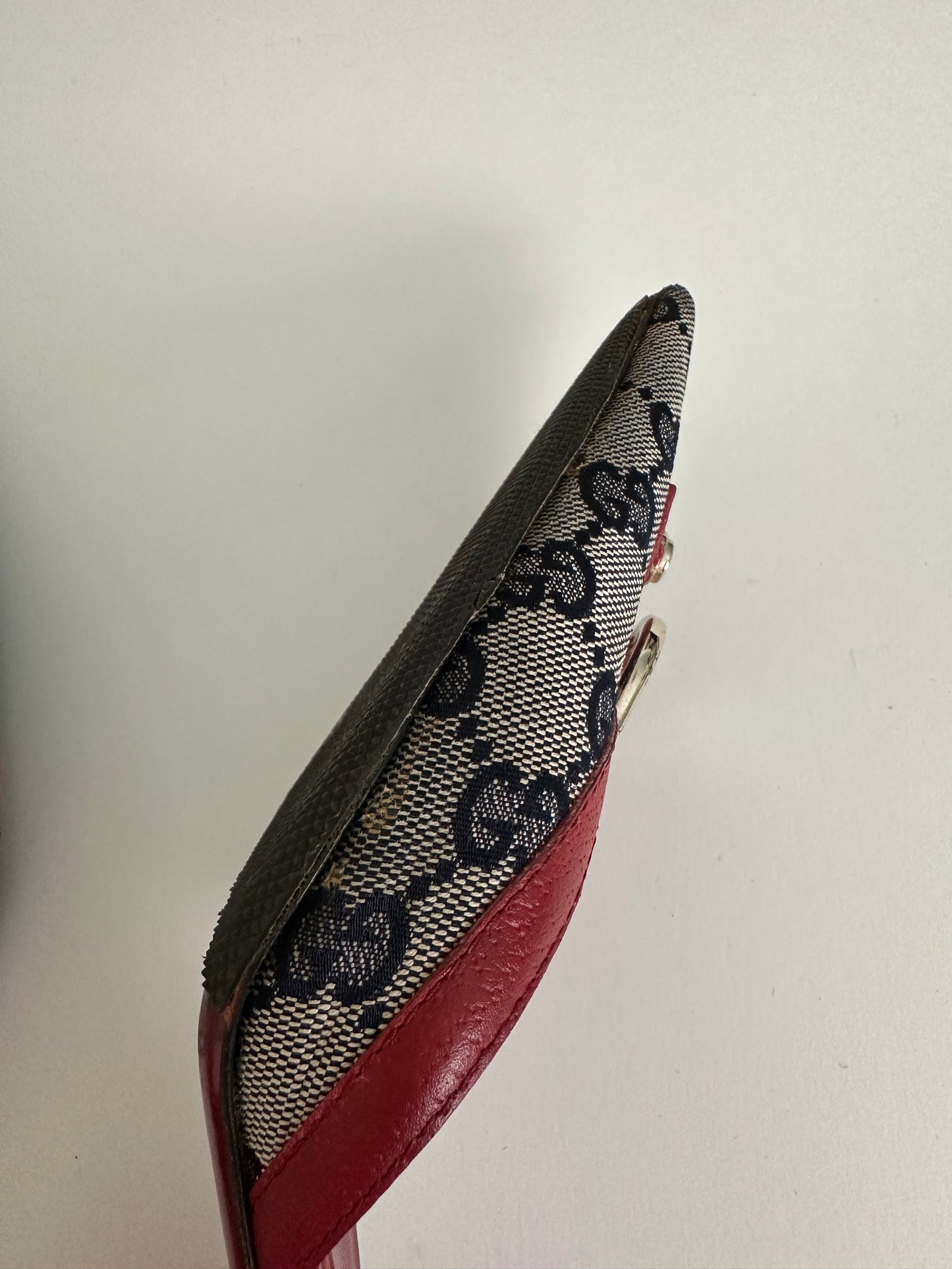 Gucci Red Monogram Mules 34.5