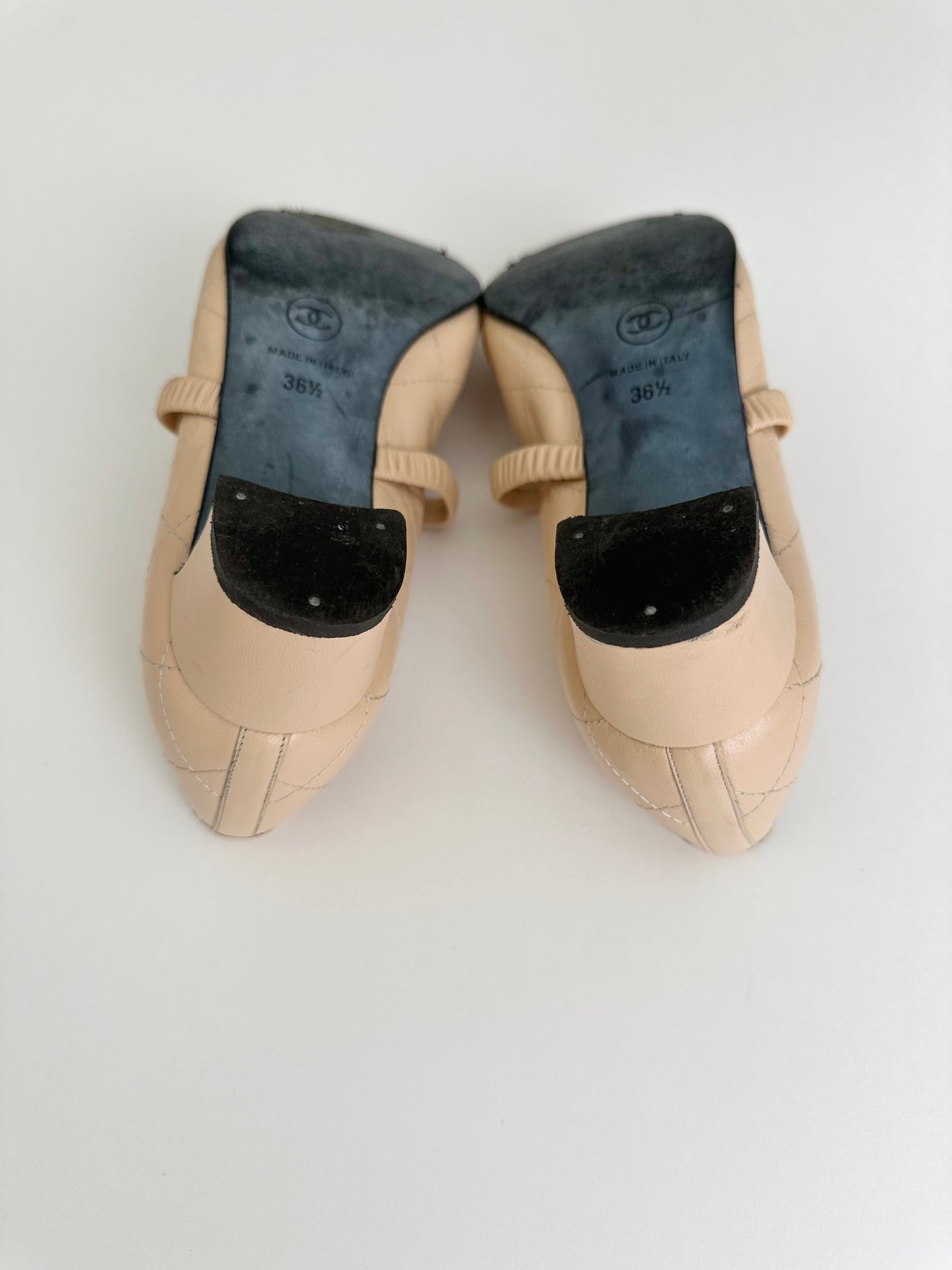 Chanel Tan Cambon Mary Jane 36.5