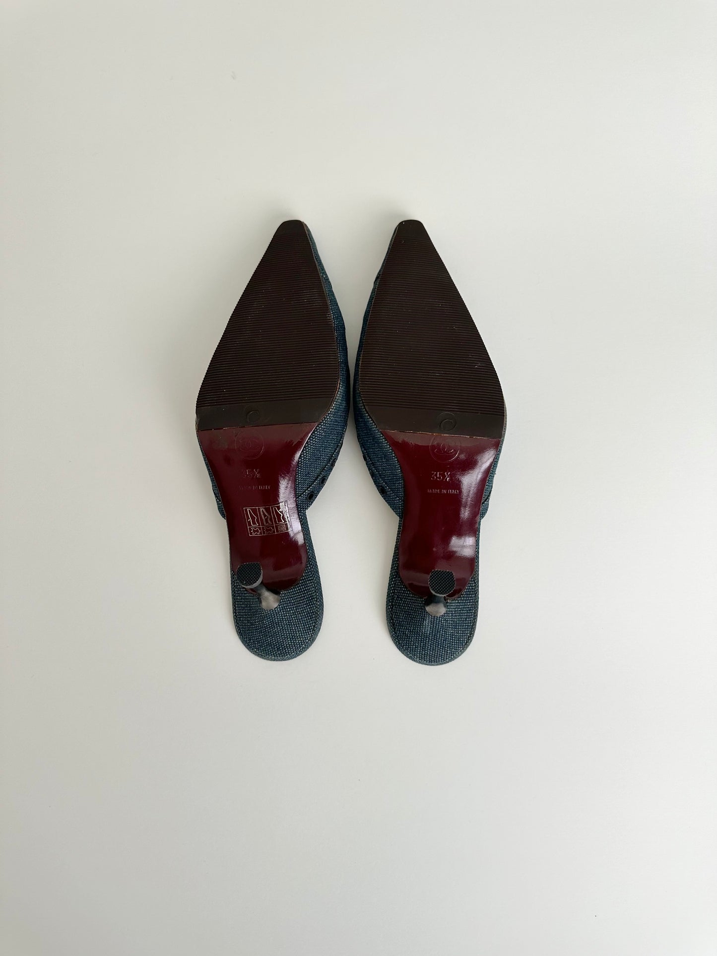 Chanel Denim Mules 35.5