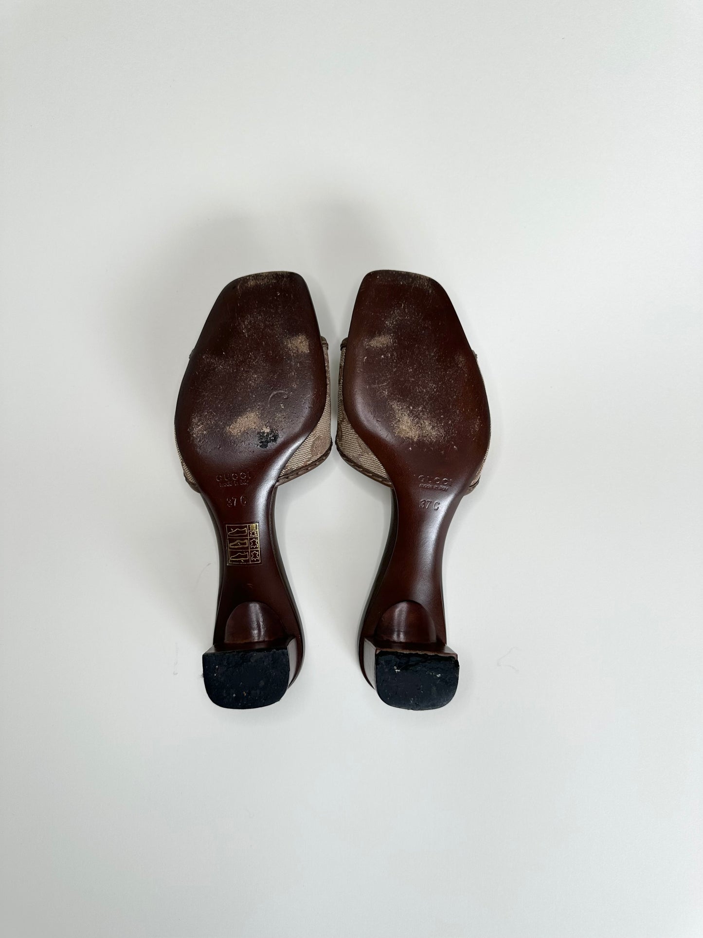 Gucci Monogram Flat Sandals 37
