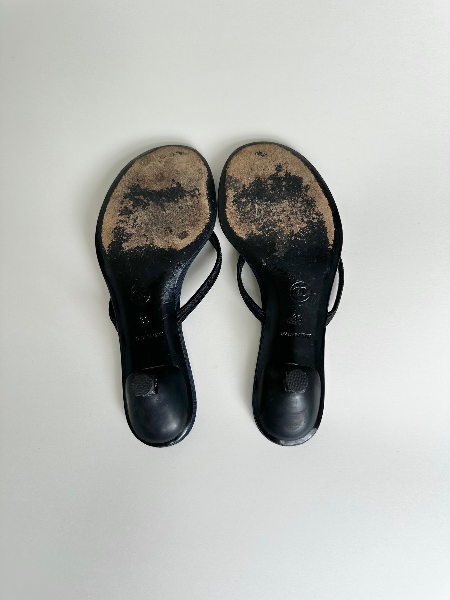 Chanel Denim Dice Sandals 36