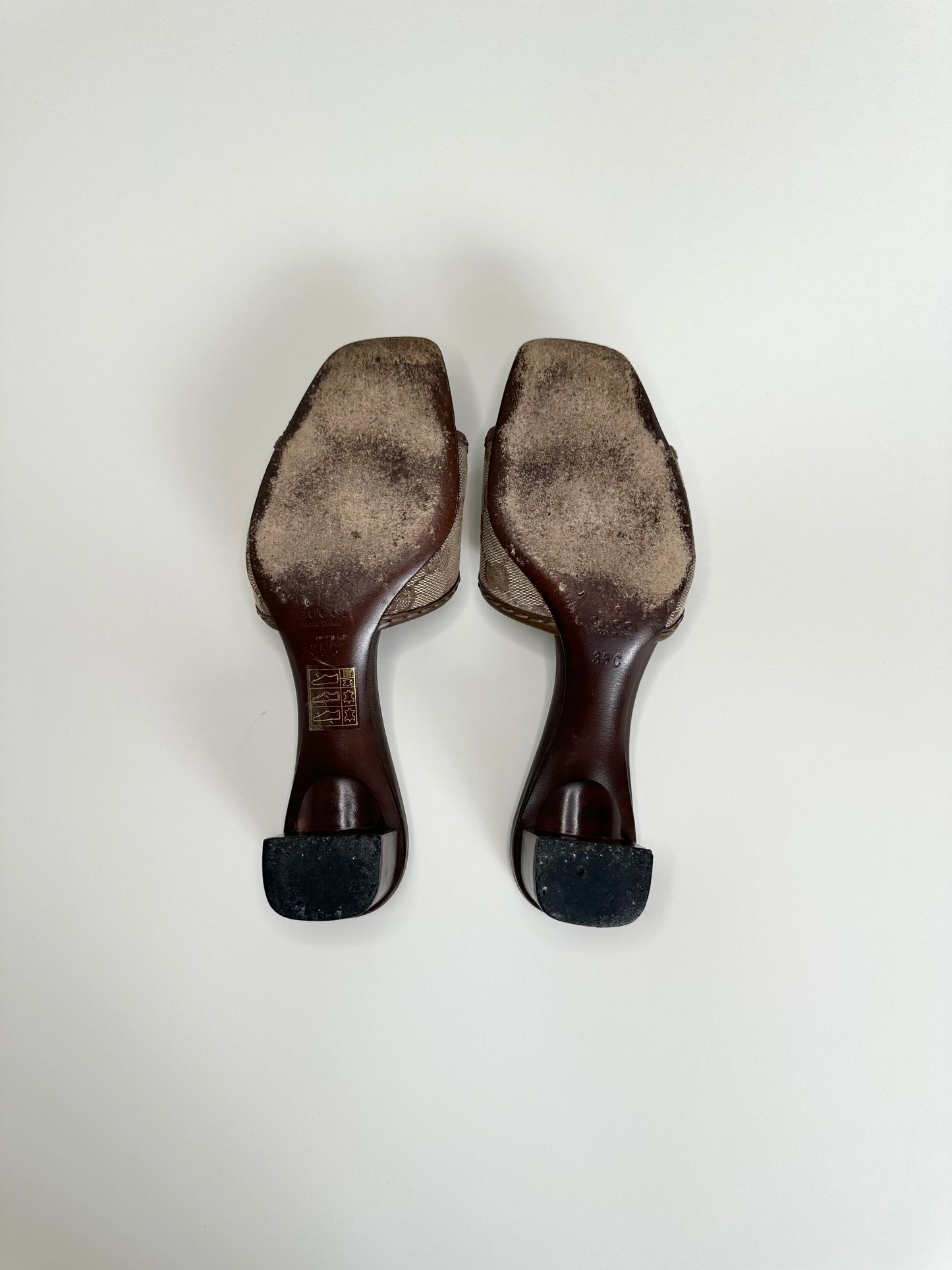 Gucci Monogram Flat Sandals 35