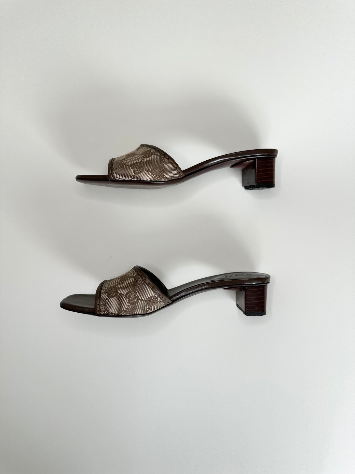 Gucci Monogram Flat Sandals 37
