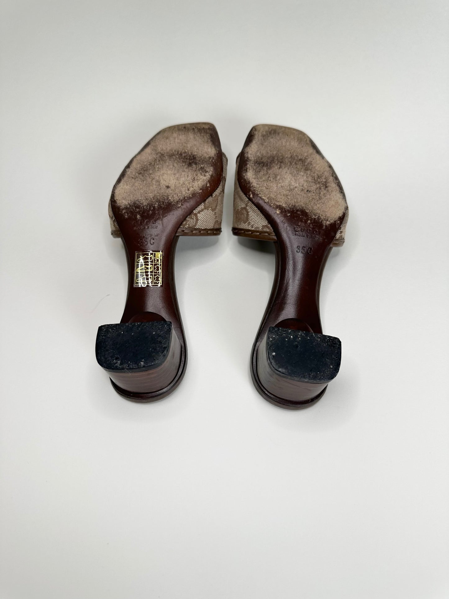 Gucci Monogram Flat Sandals 35