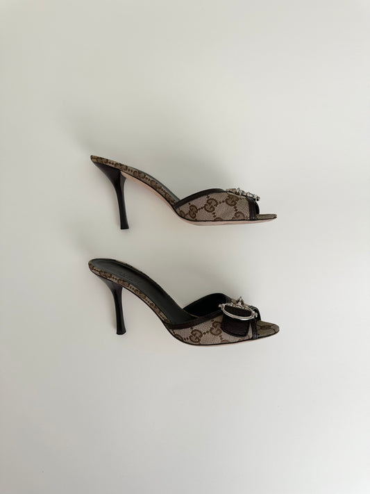 Gucci Brown Horsebit Sandals 36.5