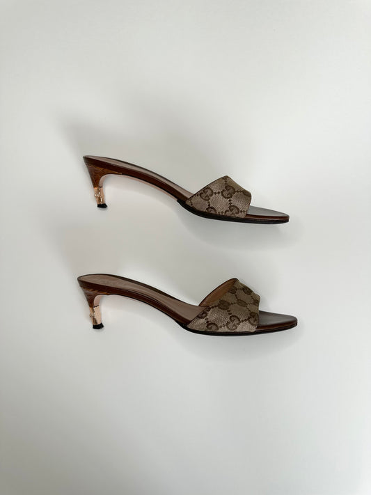 Gucci Monogram Bamboo Sandals 36.5