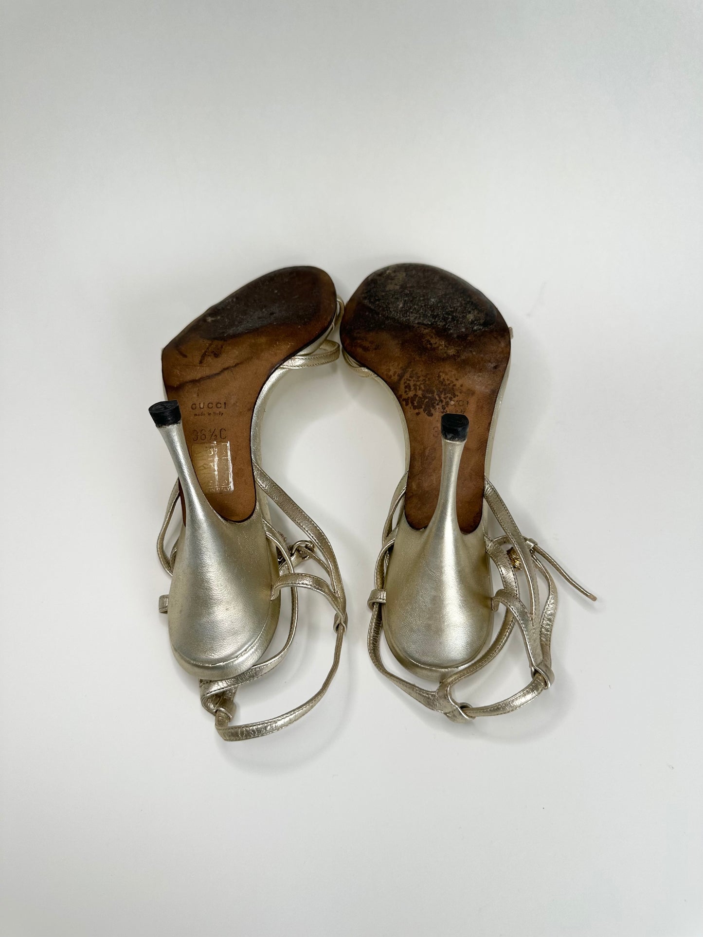 Gucci Gold Butterfly/Ladybug Charm Sandals 36.5