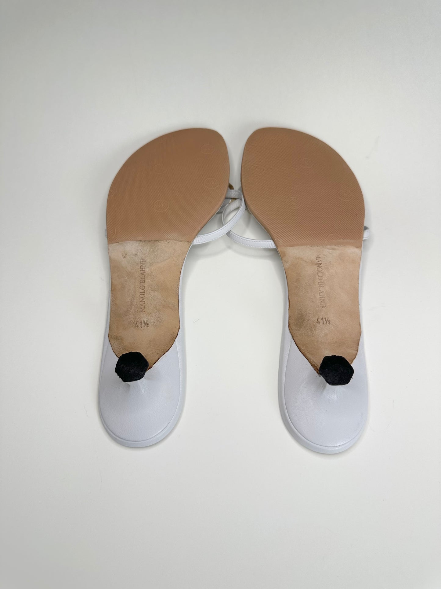 Manolo Blahnik Pearl Flower Sandals 41.5
