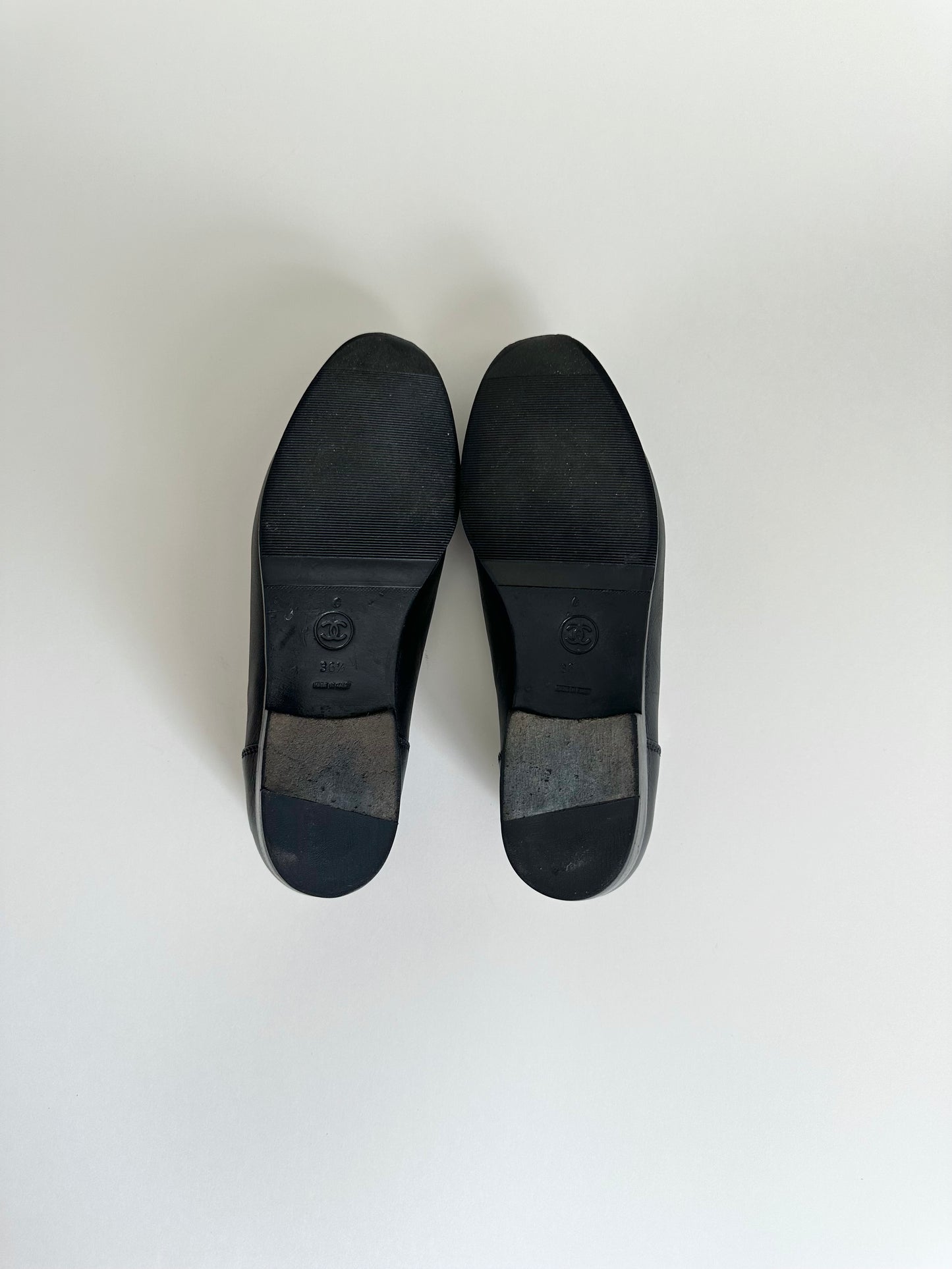 Chanel Black Turnlock Loafers 36.5