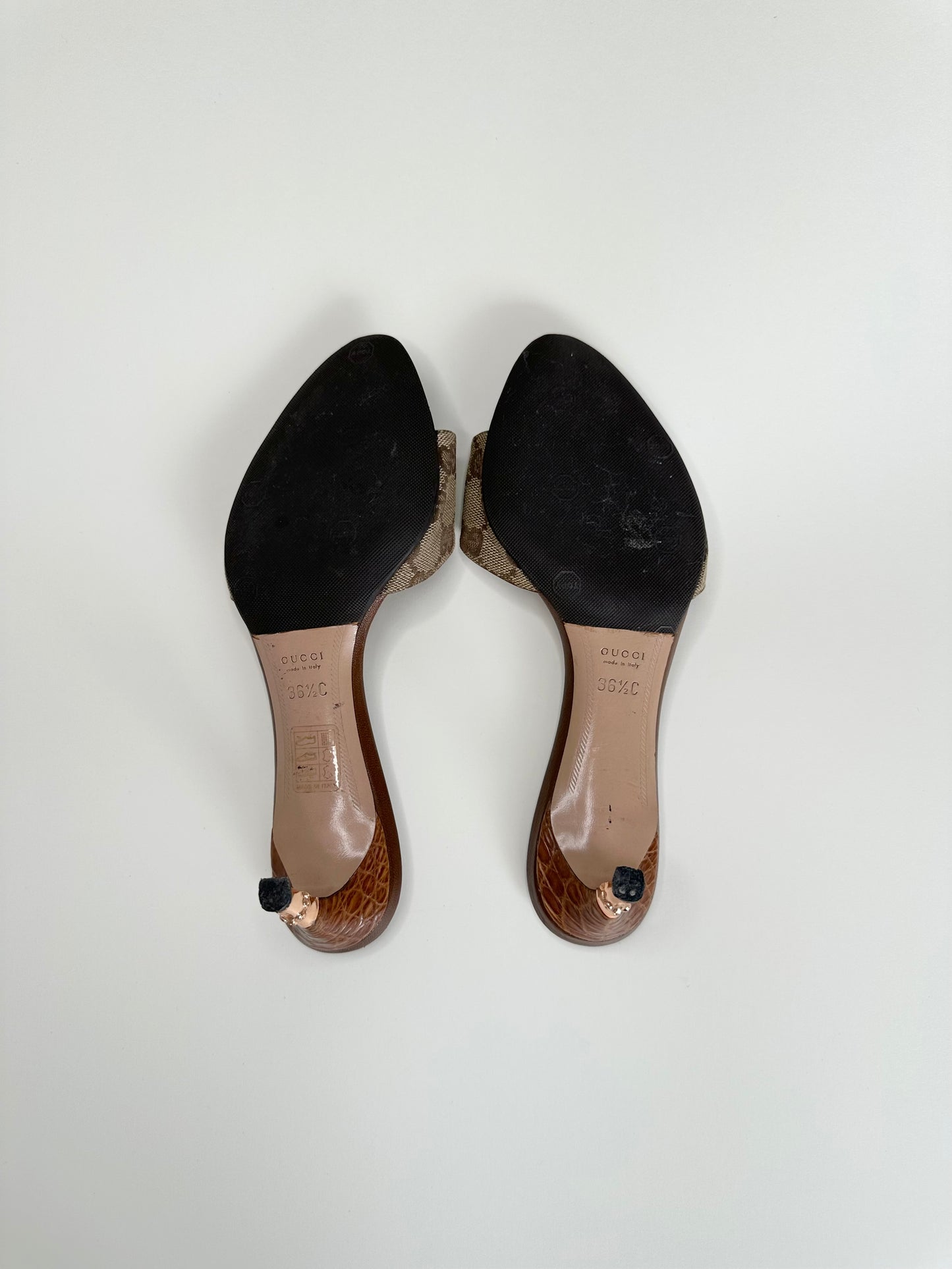 Gucci Monogram Bamboo Sandals 36.5
