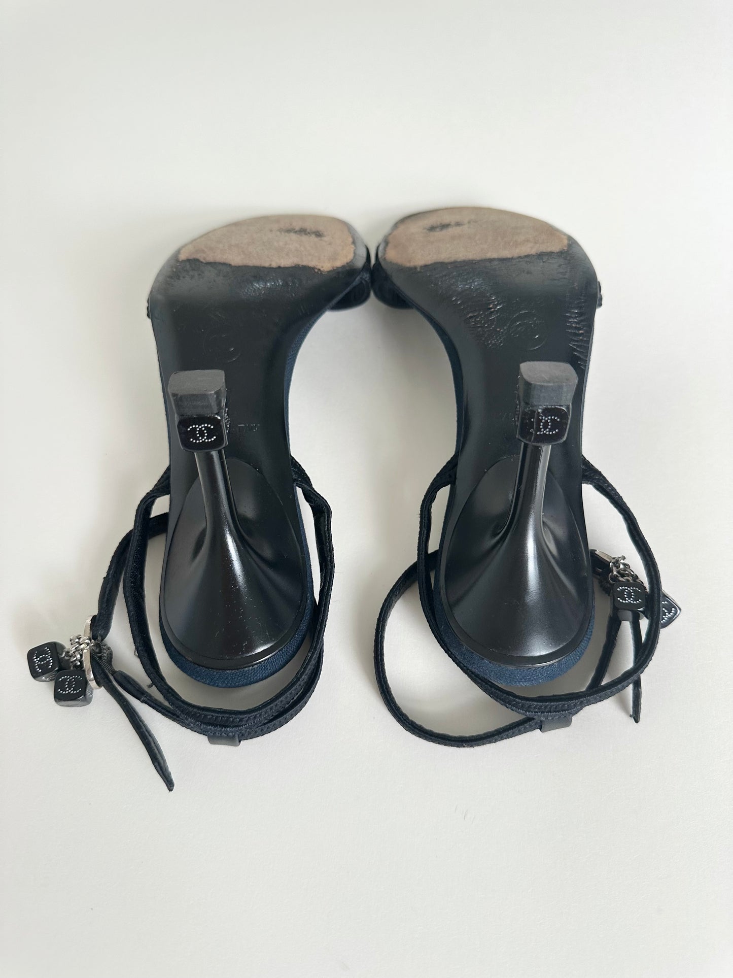 Chanel Dice Ankle Strap Sandals 37