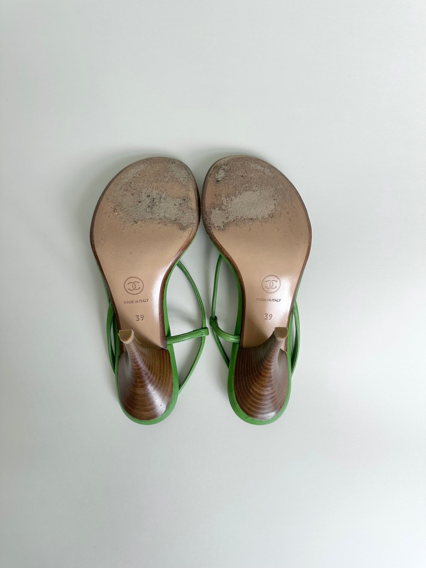 Chanel Green Ladybug Sandals 39