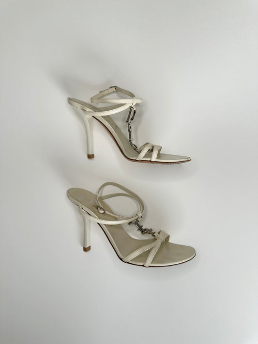Dior Ivory Logo Strap Sandals 35.5
