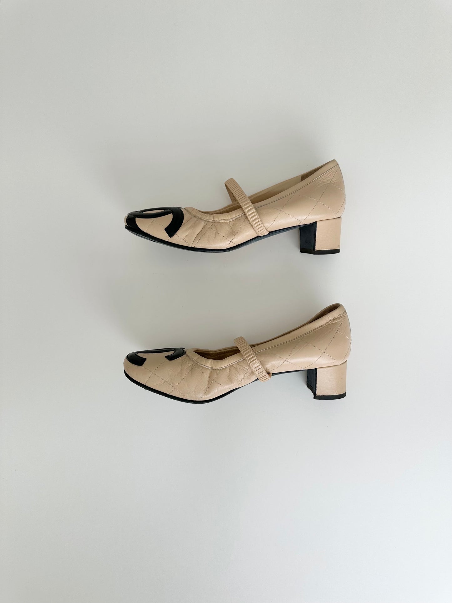 Chanel Tan Cambon Mary Jane 36.5