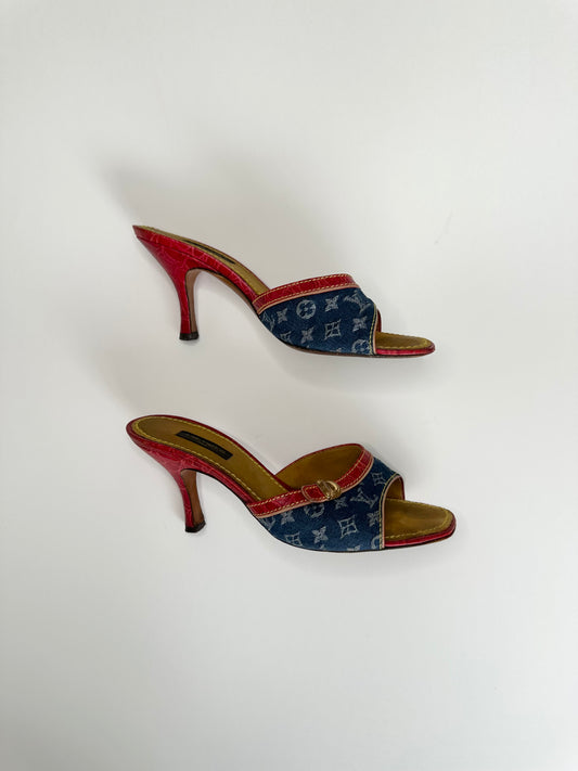 Louis Vuitton Denim Sandals 37