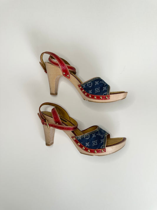 Louis Vuitton Denim Sandals 36
