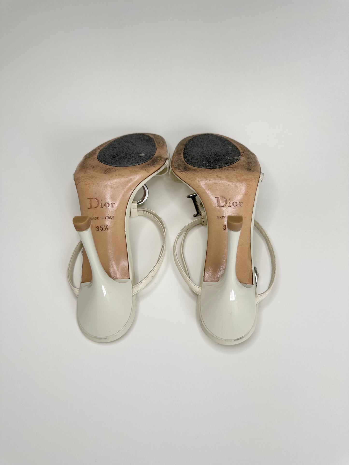 Dior Ivory Logo Strap Sandals 35.5