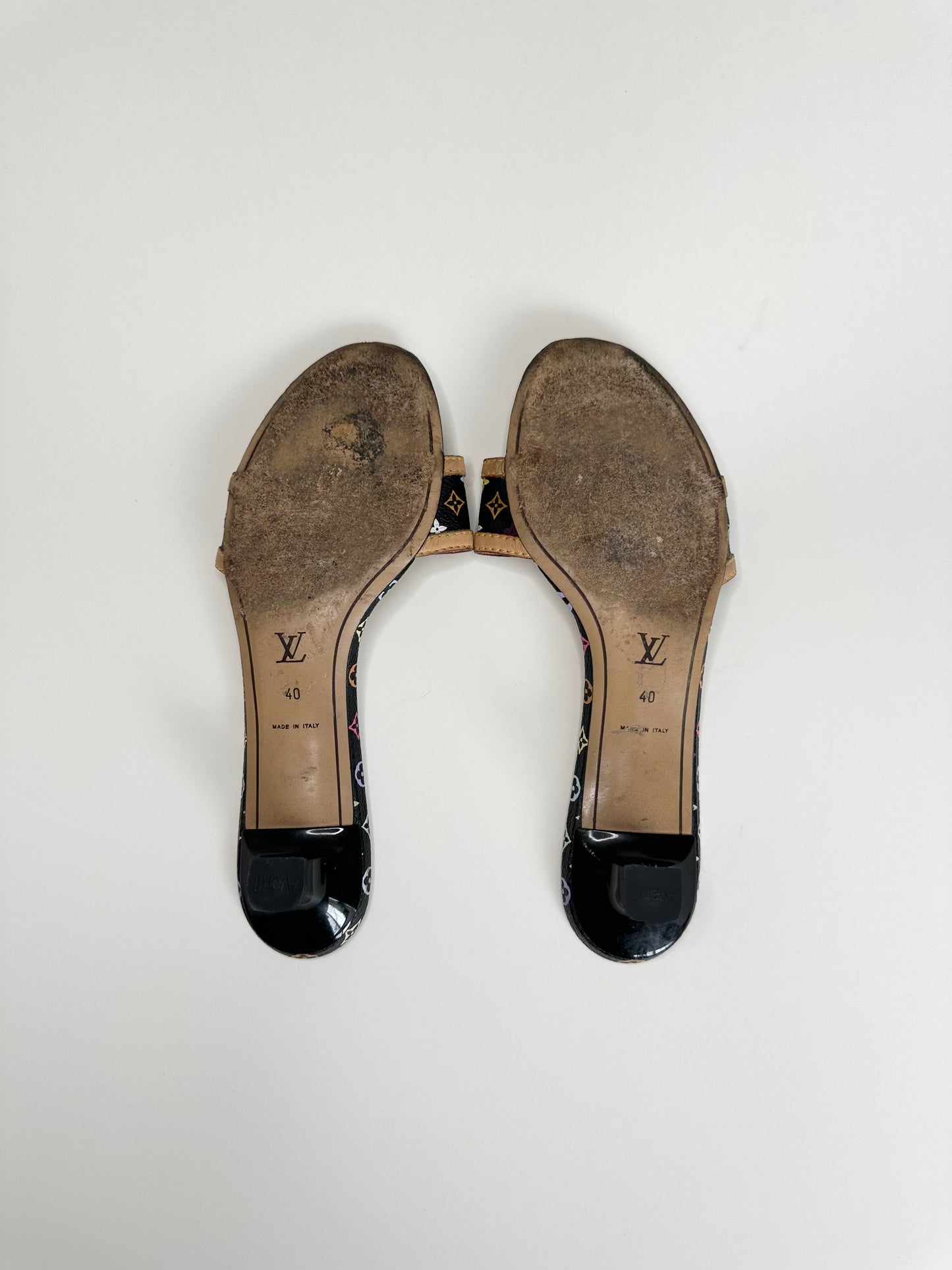 Louis Vuitton Black Multicolor Sandals 40