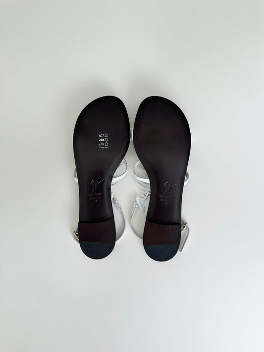Giuseppe Zanotti White Fishbone Sandals 39