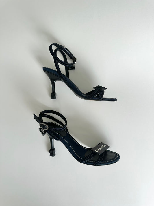 Chanel Dice Ankle Strap Sandals 37