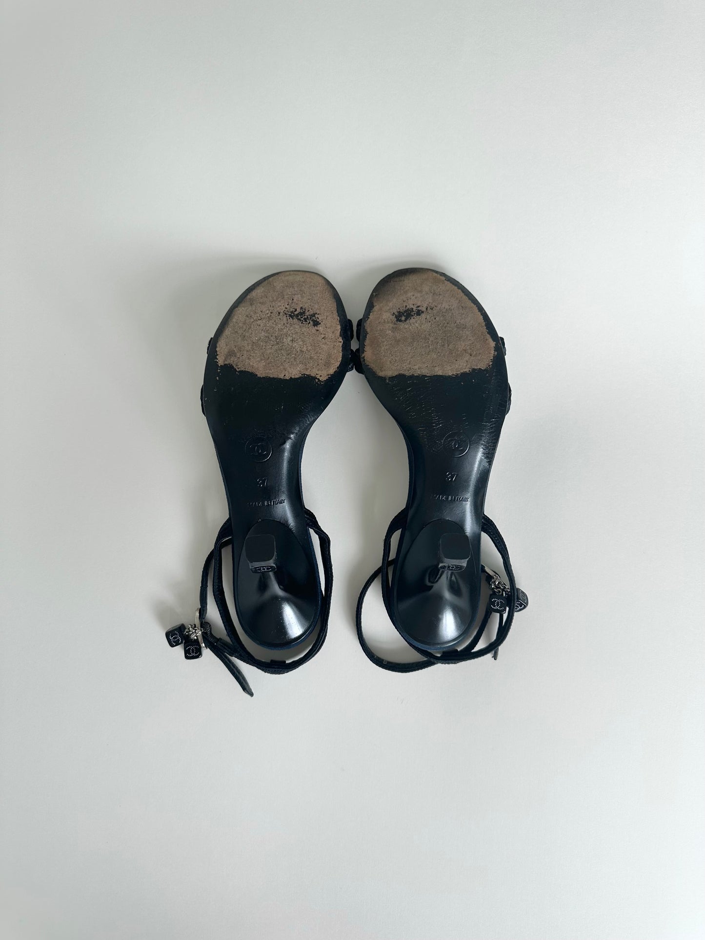 Chanel Dice Ankle Strap Sandals 37