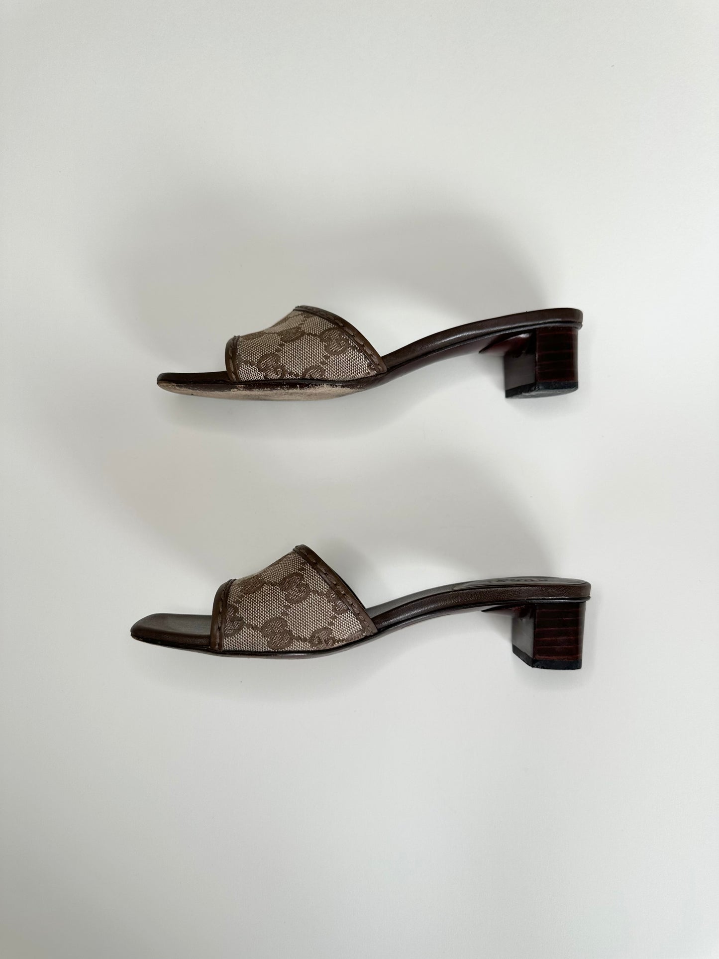 Gucci Monogram Flat Sandals 35