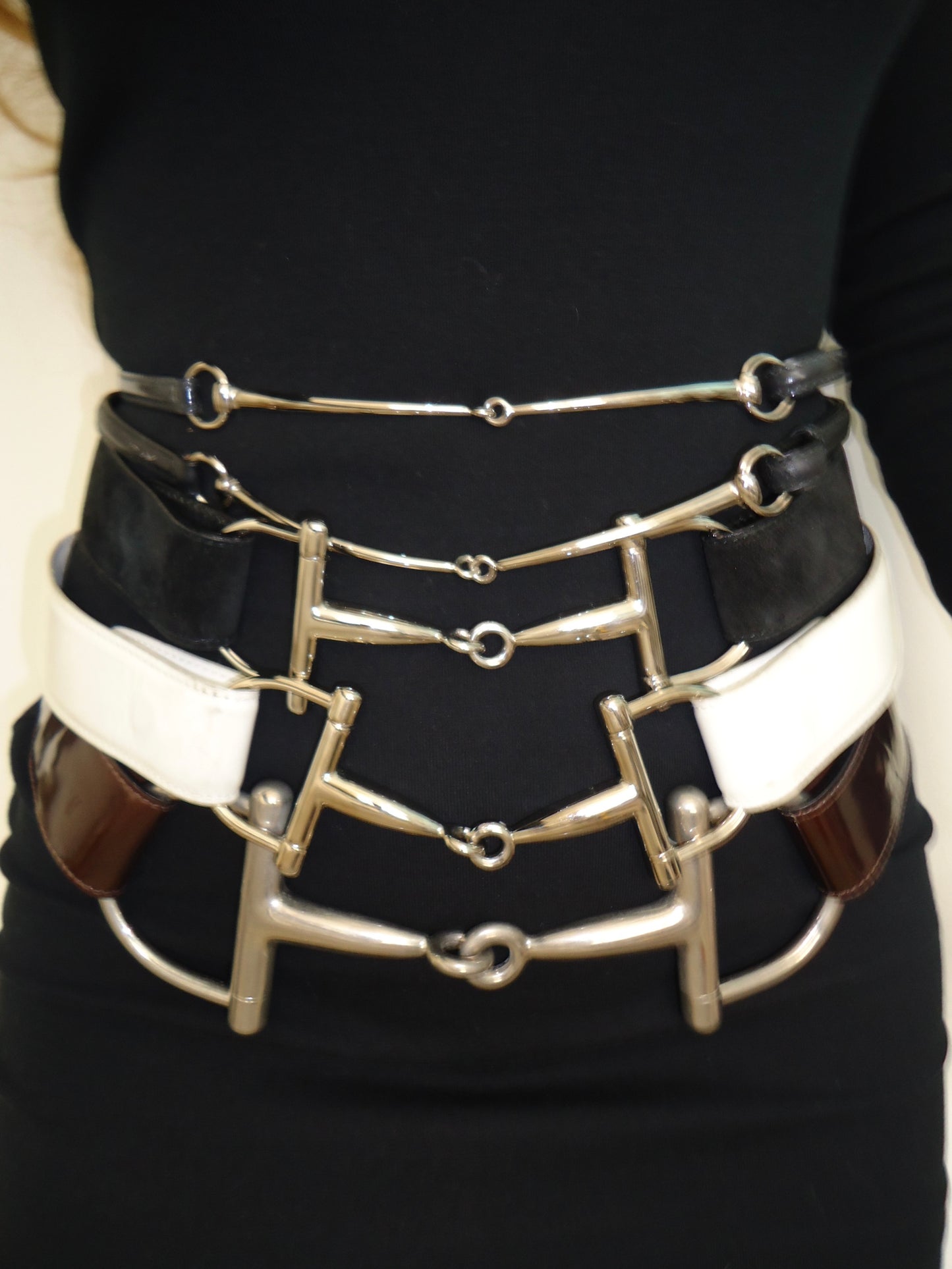Gucci Black Leather Slim Horsebit Belt 75