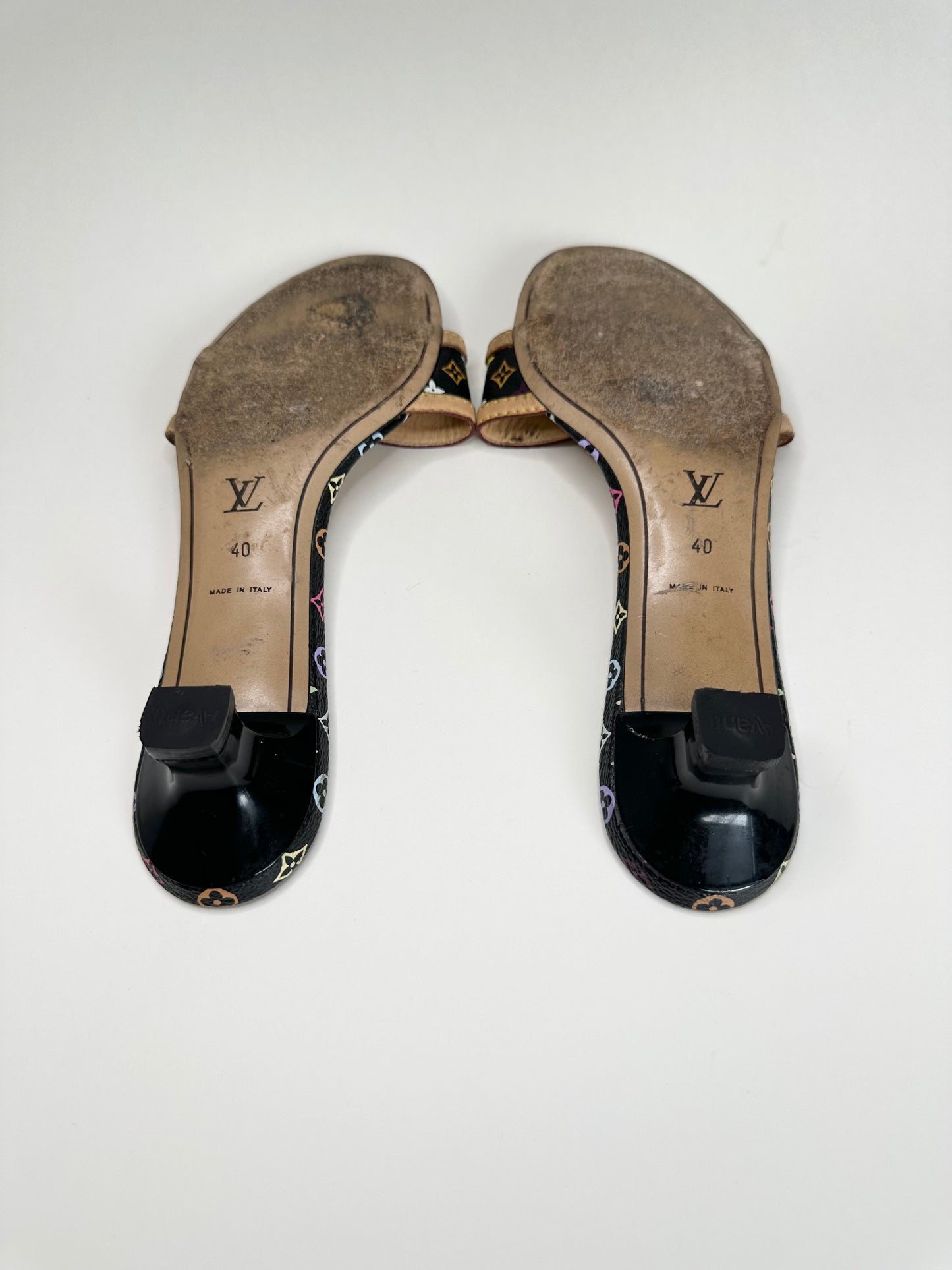 Louis Vuitton Black Multicolor Sandals 40