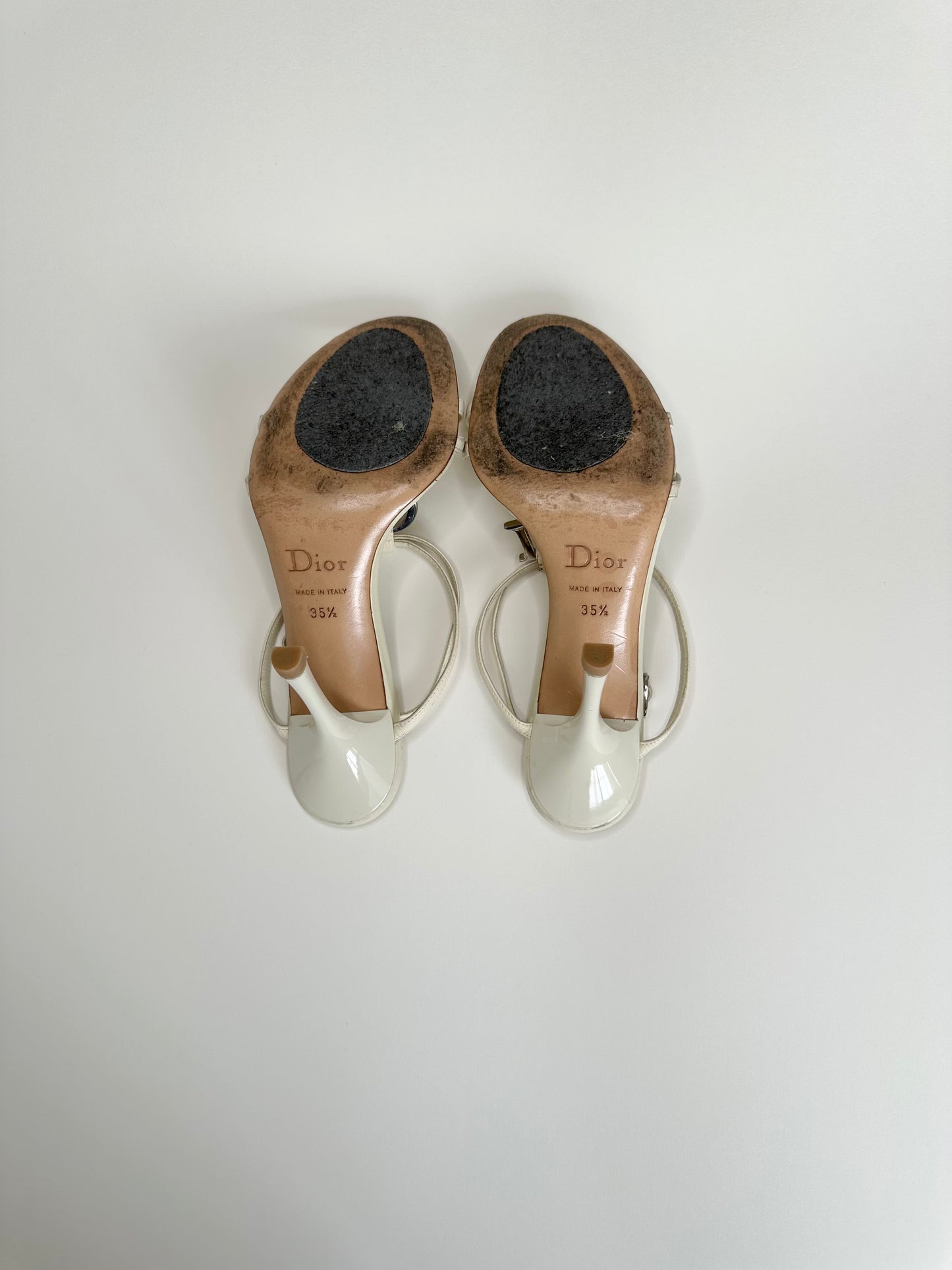 Dior Ivory Logo Strap Sandals 35.5
