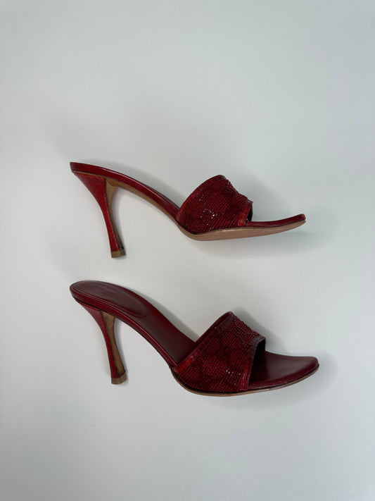 Gucci Monogram Beaded Sandals US 7.5