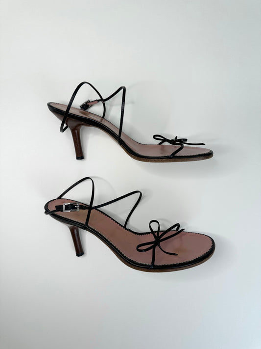 Gucci Black Strappy Bow Sandals 36.5