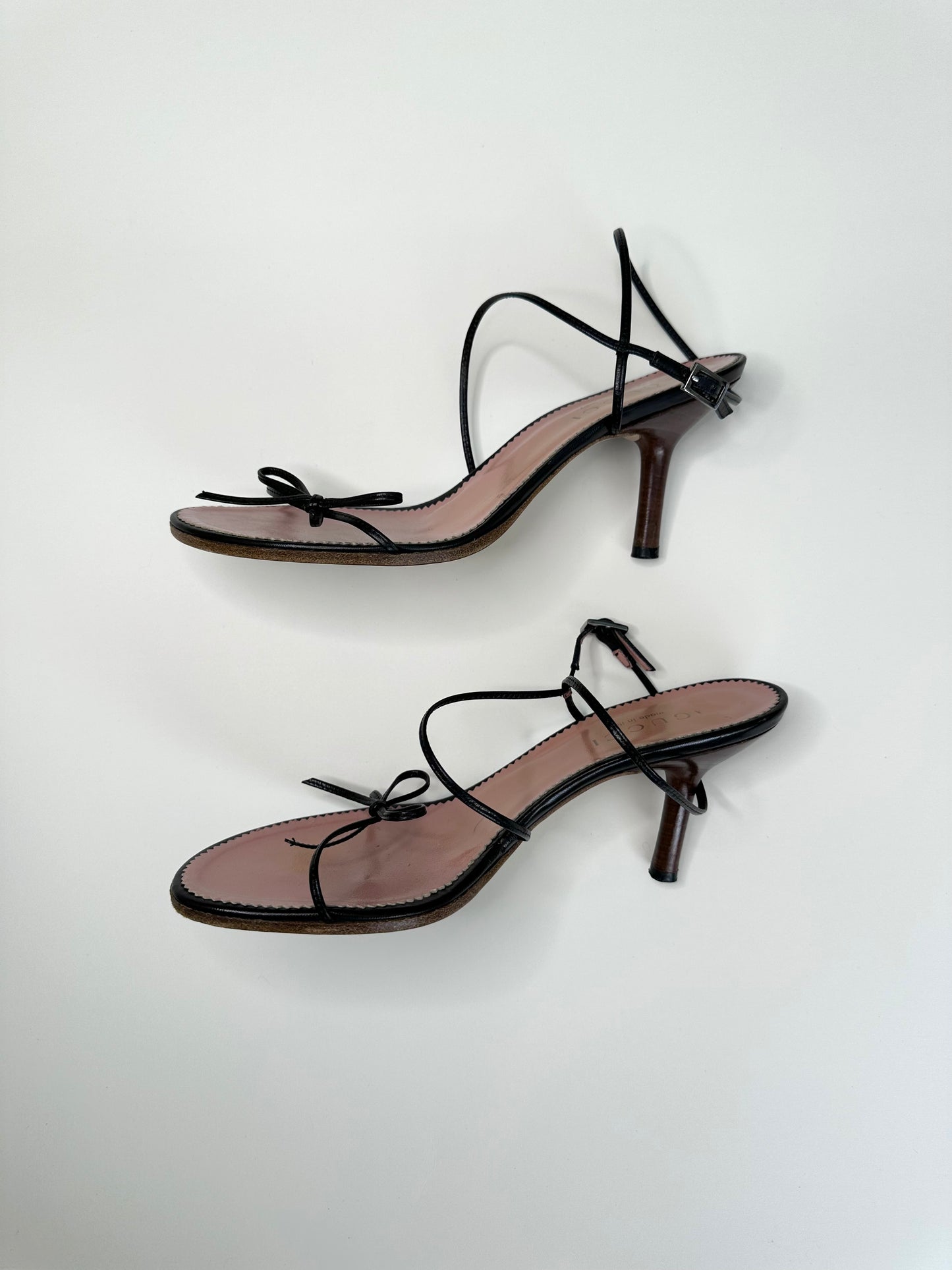 Gucci Black Strappy Bow Sandals 36.5