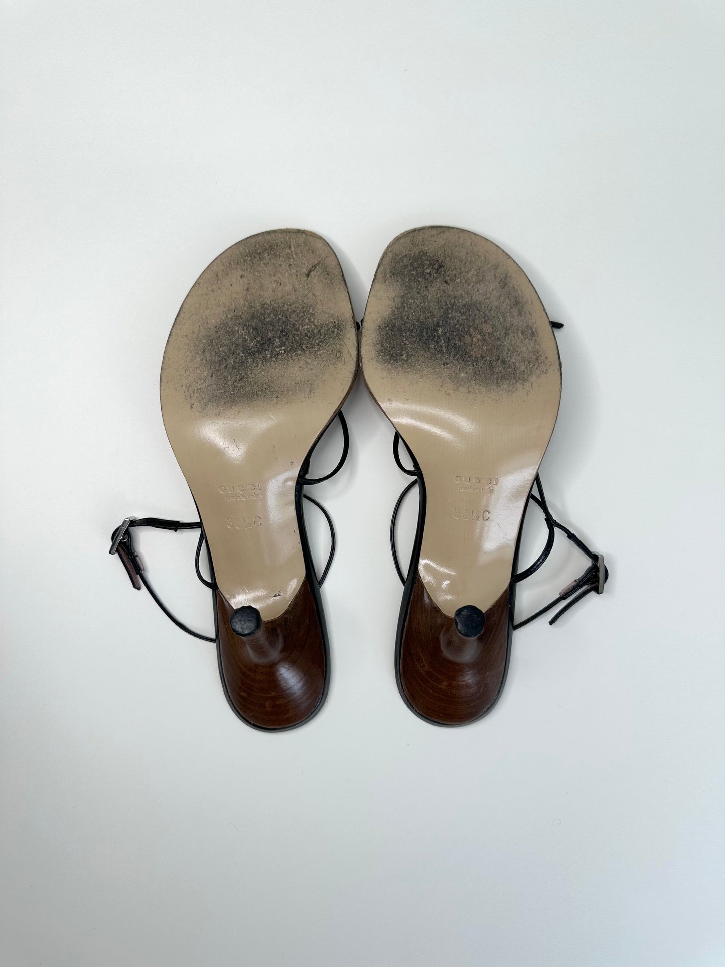 Gucci Black Strappy Bow Sandals 36.5