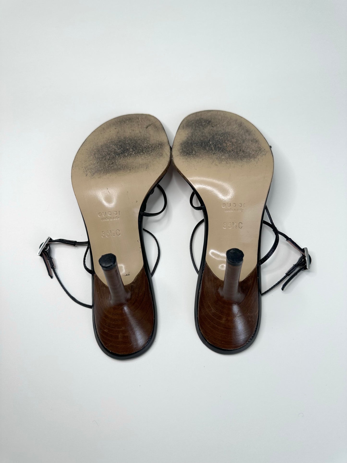 Gucci Black Strappy Bow Sandals 36.5