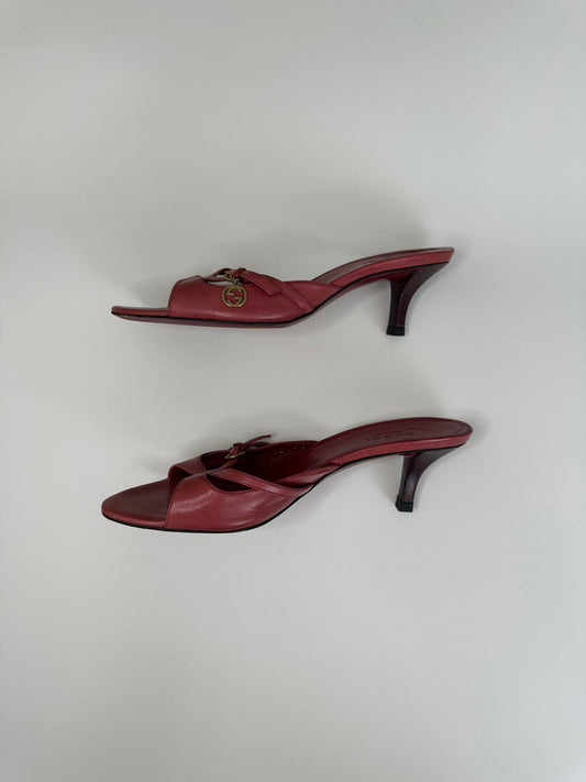 Gucci Pink GG Charm Sandals 35