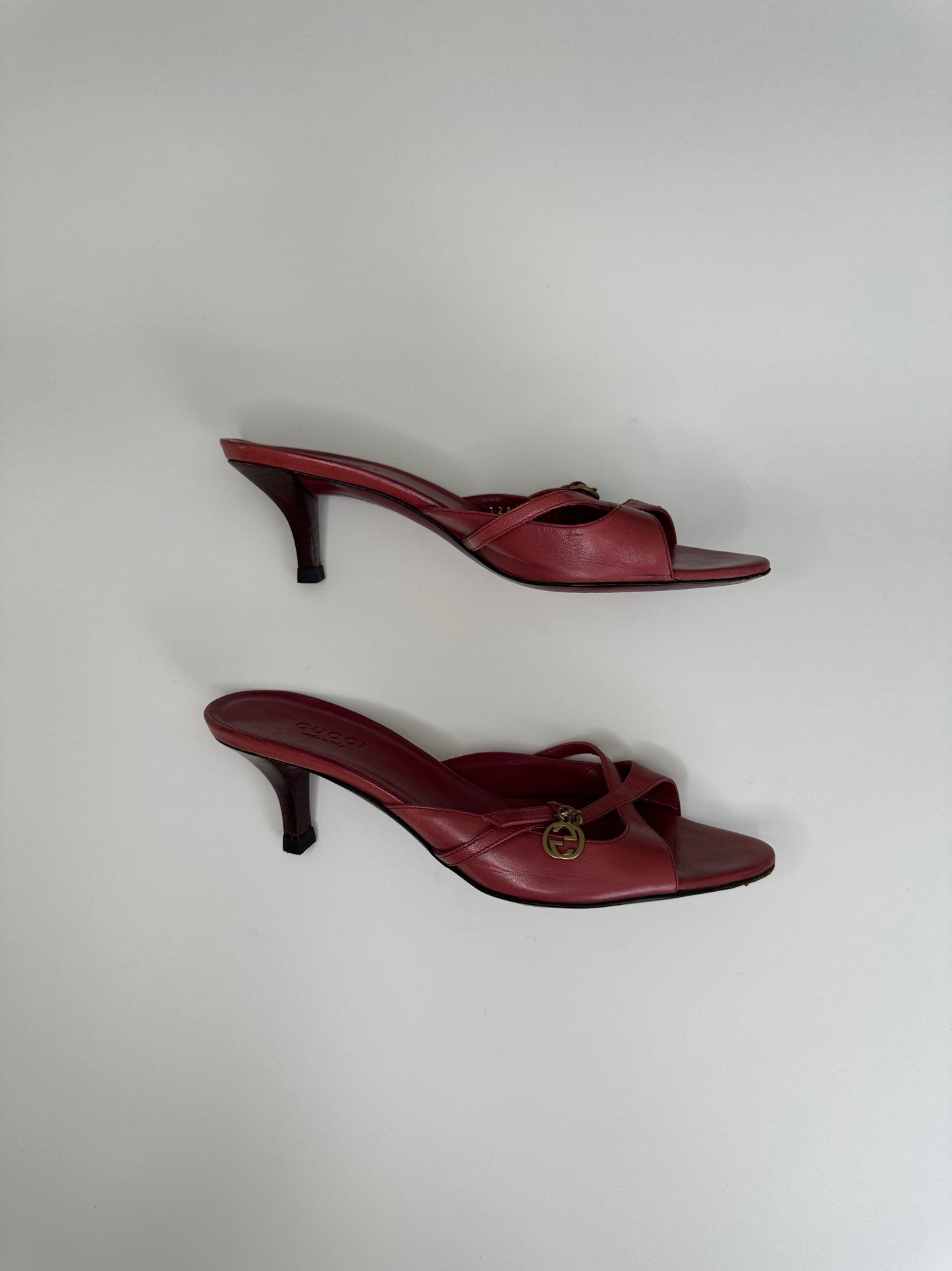 Gucci Pink GG Charm Sandals 35